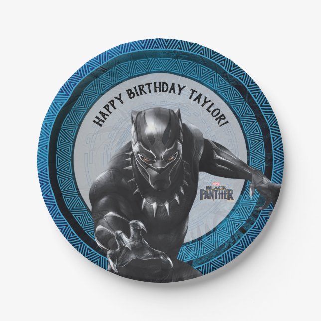 Black Panther | Wakandan Tribe Birthday Paper Plates (Front)