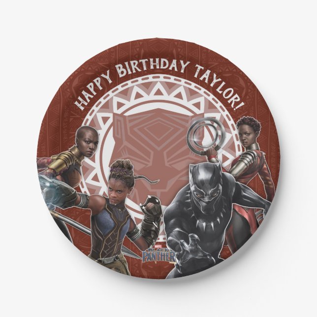 Black Panther | Wakandan Warriors Birthday Paper Plates (Front)
