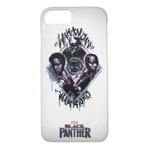 Black Panther  Wakandan Warriors Graffiti iPhone 87 Case