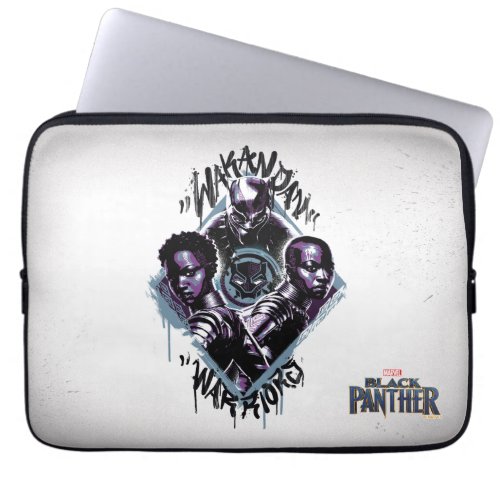 Black Panther  Wakandan Warriors Graffiti Laptop Sleeve