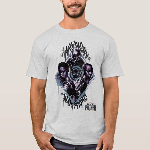 Black Panther  Wakandan Warriors Graffiti T_Shirt