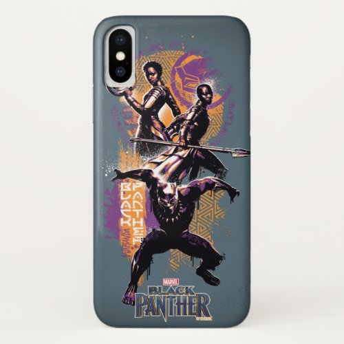 Black Panther  Wakandan Warriors Painted Graphic iPhone X Case