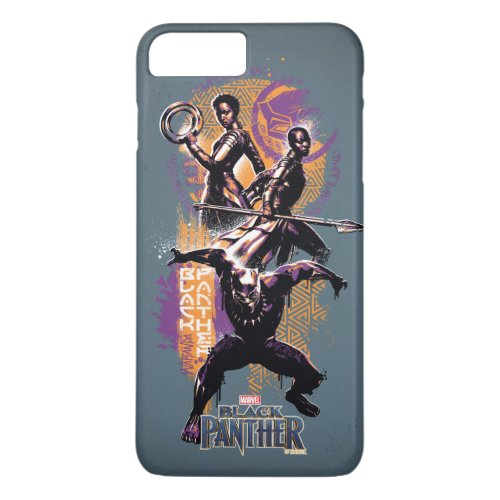 Black Panther  Wakandan Warriors Painted Graphic iPhone 8 Plus7 Plus Case