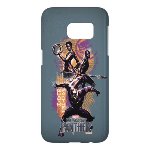 Black Panther  Wakandan Warriors Painted Graphic Samsung Galaxy S7 Case
