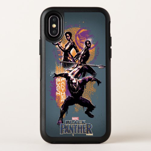 Black Panther  Wakandan Warriors Painted Graphic OtterBox Symmetry iPhone X Case