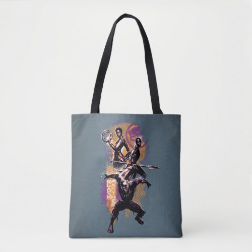 Black Panther  Wakandan Warriors Painted Graphic Tote Bag