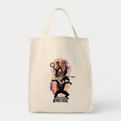 Black Panther  Wakandan Warriors Painted Graphic Tote Bag
