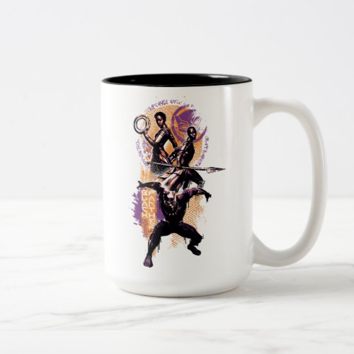 Black Panther  Wakandan Warriors Painted Graphic Two_Tone Coffee Mug