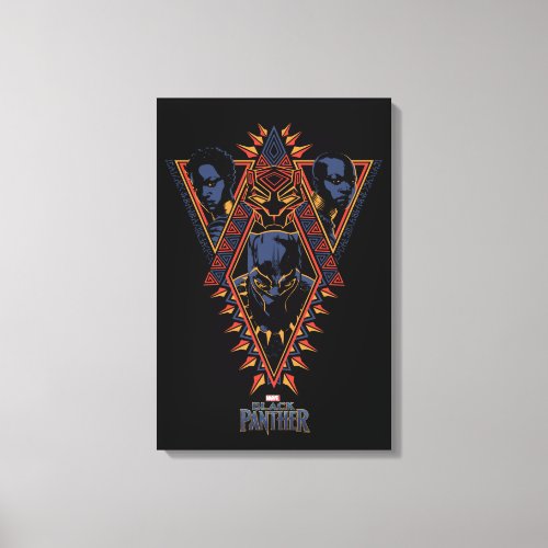 Black Panther  Wakandan Warriors Tribal Panel Canvas Print