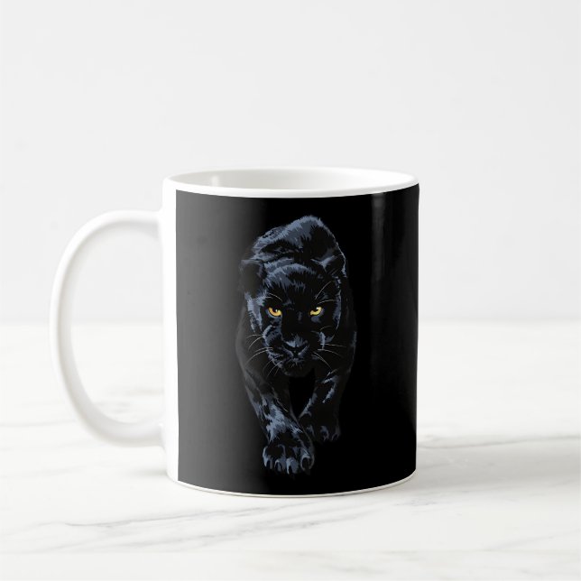 Black Panther Walking For Animal Leopard Jaguar Coffee Mug (Left)