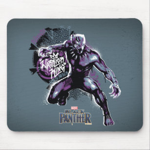 Black Panther   Warrior King Painted Graphic Mouse Pad