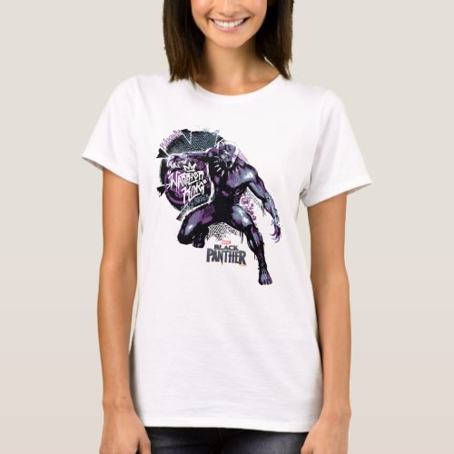 Black Panther  Warrior King Painted Graphic T_Shirt