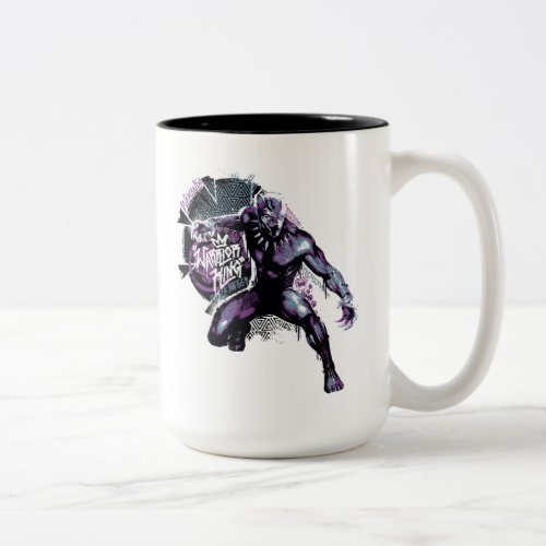 Black Panther  Warrior King Painted Graphic Two_Tone Coffee Mug