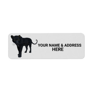 BLACK PANTHER WILD CAT RETURN ADDRESS LABELS