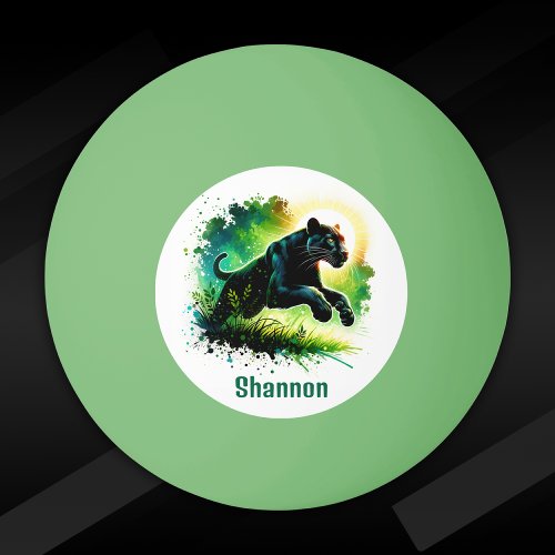 Black Panther with green surroundings Monogram  Ping Pong Ball
