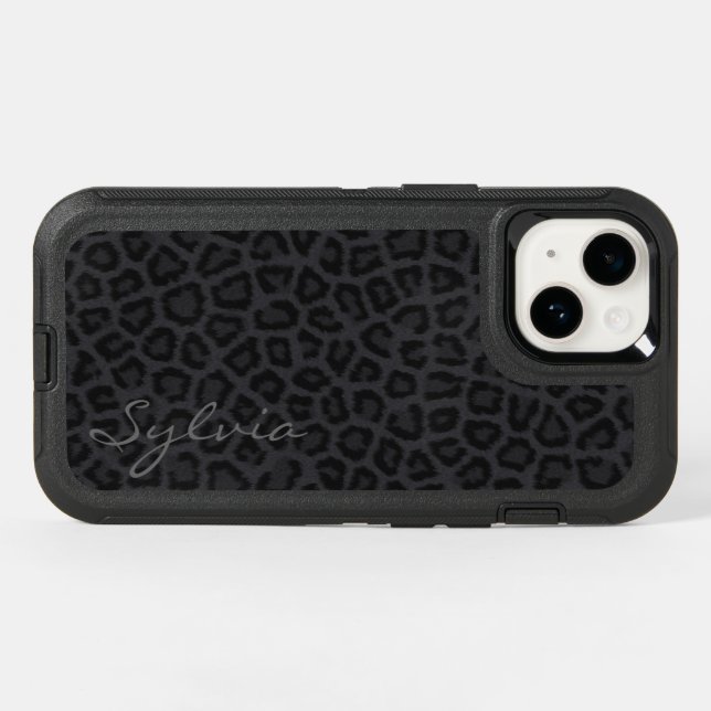 Black Panther with Name Otterbox iPhone Case (Back Horizontal)