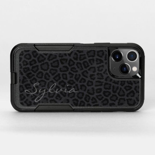 Black Panther with Name Otterbox iPhone Case (Back Horizontal)