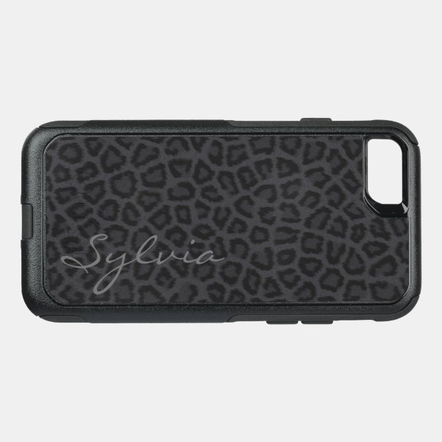 Black Panther with Name Otterbox iPhone Case (Back Horizontal)