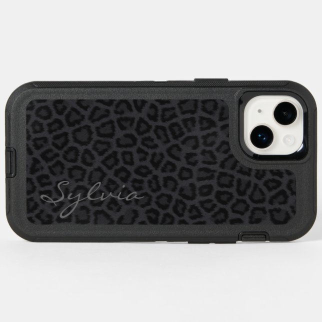 Black Panther with Name Otterbox iPhone Case (Back Horizontal)