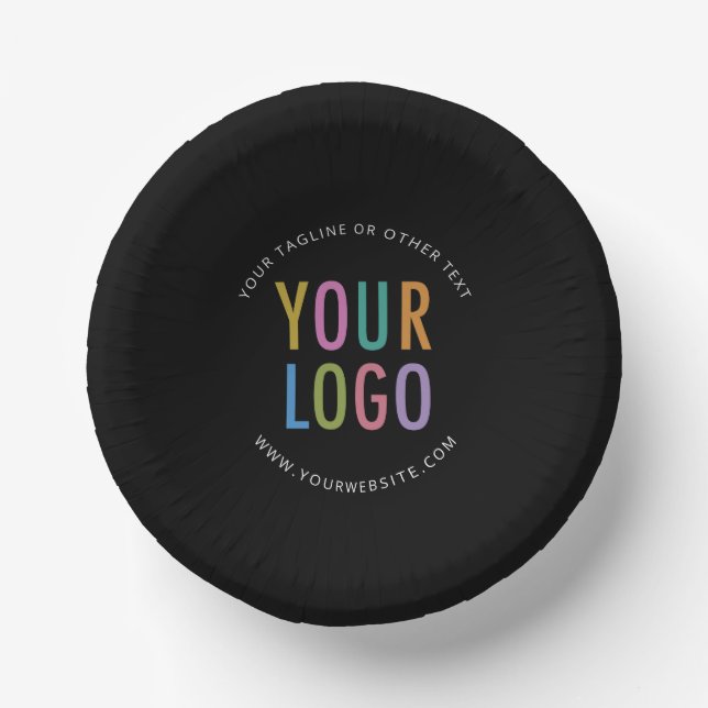 Black Paper Bowls Custom Logo Printed Disposable (Front)