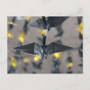 Black Paper Cranes Postcard