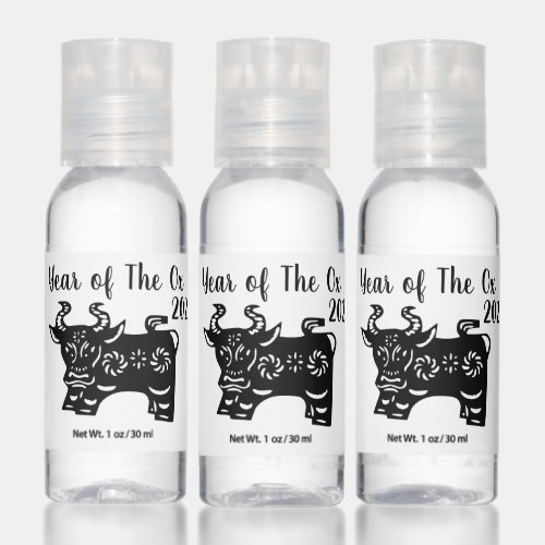 Black paper_cut Chinese New Year OX business H Hand Sanitizer