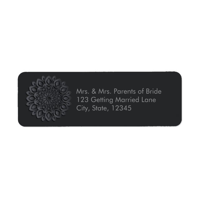 Black papercut mandala label (Front)