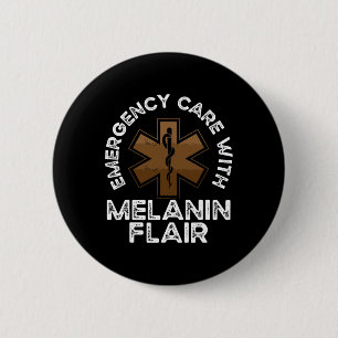 Black Paramedic African American Ems Emt Black His Button