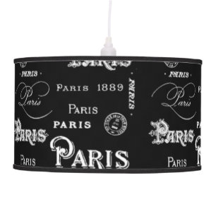Black Paris Letter Pendant Lamp