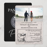 Black Paris Passport Wedding