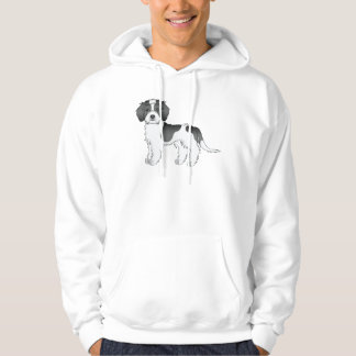 Black Parti-color Mini Goldendoodle Cartoon Dog Hoodie