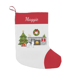Black Parti-color Mini Goldendoodle Christmas Room Small Christmas Stocking