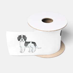 Black Parti-color Mini Goldendoodle Cute Dogs Satin Ribbon