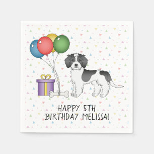 Black Parti-Color Mini Goldendoodle Dog Birthday Napkins
