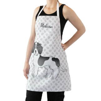 Black Parti-color Mini Goldendoodle Dog &amp; Name Apron
