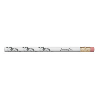 Black Parti-color Mini Goldendoodle Dog &amp; Name Pencil