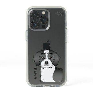 Black Parti-color Mini Goldendoodle Dog &amp; Name Speck iPhone 13 Pro Case