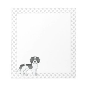Black Parti-color Mini Goldendoodle Dog & Paws Notepad