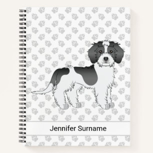 Black Parti-color Mini Goldendoodle Dog & Text Notebook