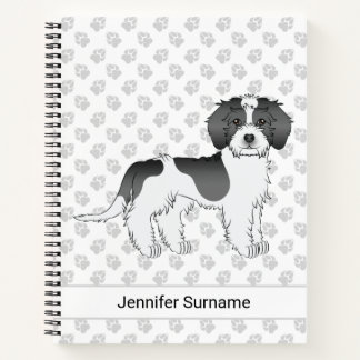 Black Parti-color Mini Goldendoodle Dog &amp; Text Notebook