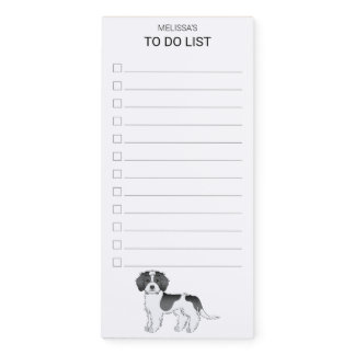 Black Parti-color Mini Goldendoodle Dog To Do List Magnetic Notepad