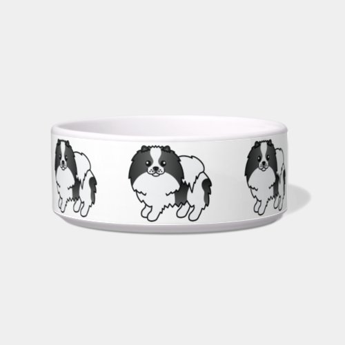 Black Parti_Color Pomeranian Cute Cartoon Dogs Bowl