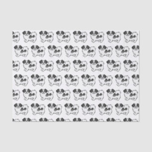 Black Parti-Color Tibetan Spaniel Cute Dog Pattern Tissue Paper