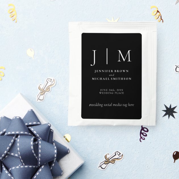 Black Party Day Modern Classic Simple Wedding Tea Bag Drink Mix