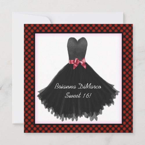 Black Party Dress Invitation