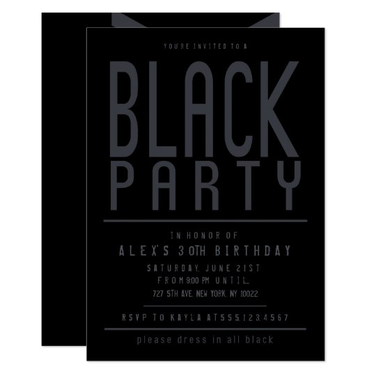 Black Party Invitations | Zazzle.com