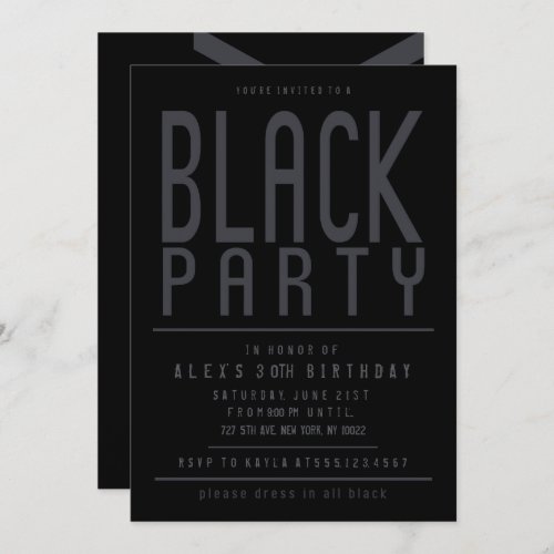Black Party Invitations