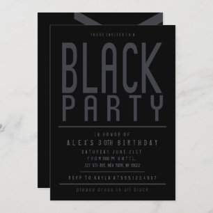 Black Party Invitations
