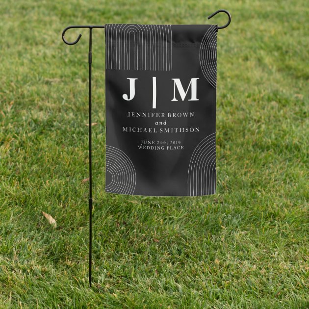 Black Party Trend geometric Classic Simple Wedding Garden Flag