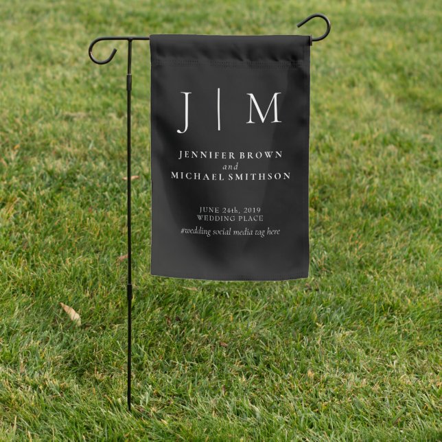 Black Party Trend Modern Classic Simple Wedding Garden Flag (In SItu)